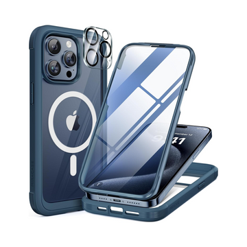 Miracase MagSafe iPhone 15 Pro Case - Full-Body Bumper - Magnetic Blue