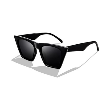 FEISEDY Vintage Square Cat Eye Sunglasses - Black