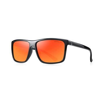 MERRY'S Polarized Sports Sunglasses - Black Frame/Gray Metal/Red Mirror Lens