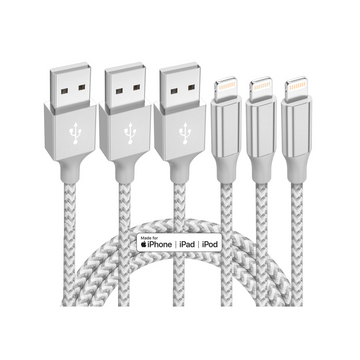 iPhone Charger 3 Pack 10 ft Apple MFi Certified Lightning Nylon Braided Cable