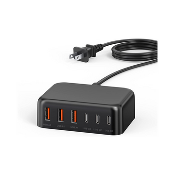 BREEKET 100W 6-Port USB C Fast Charger Station - Black