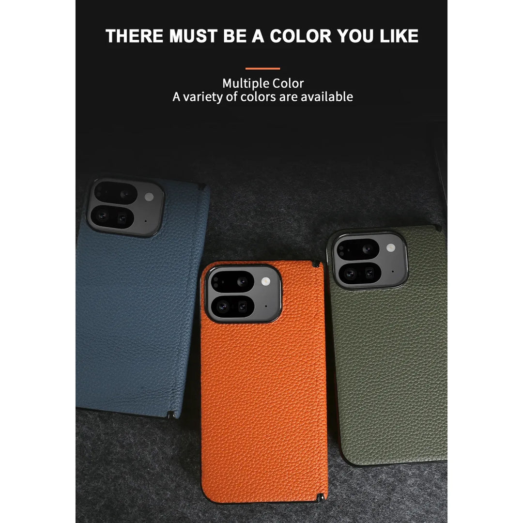 For Google Pixel 9 Pro Fold Case Genuine Leather Cover Pixel 9Pro Fold Capa Protective Etui Back Coque Carcasa without front - DOKUTRONIX