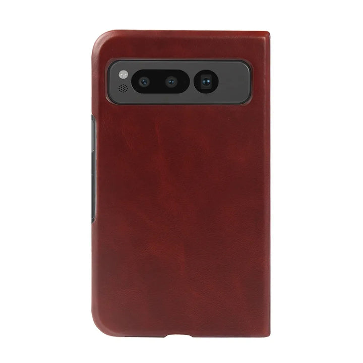For Google Pixel Fold Case Luxury Oil Wax Genuine Leather Cover Pixel Fold Capa Protective Etui Back Coque Carcasa Vintage Shell - DOKUTRONIX