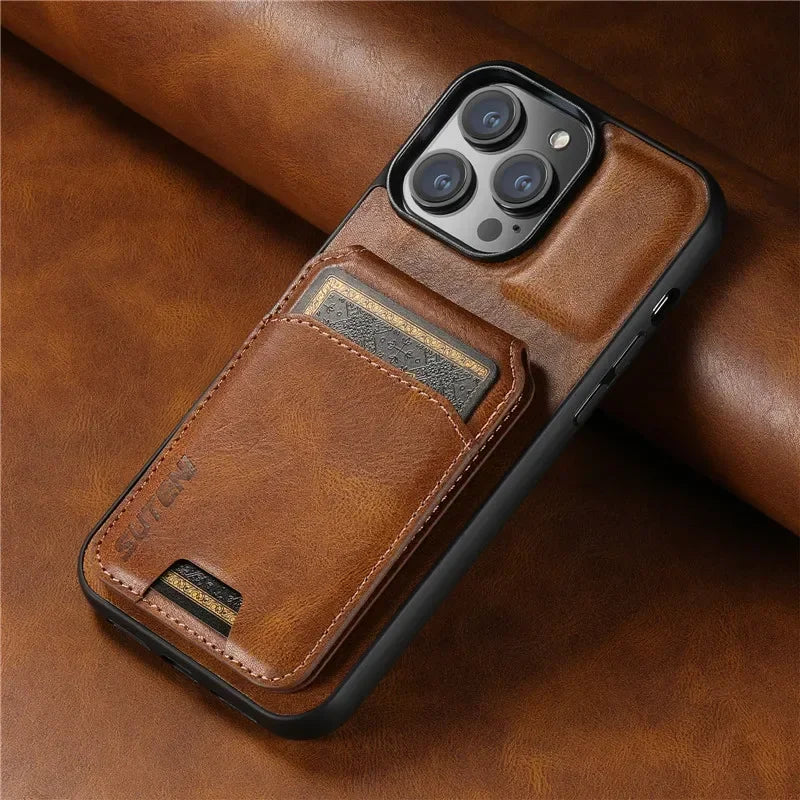 LeatherLux Wallet Case for iPhone - DOKUTRONIX