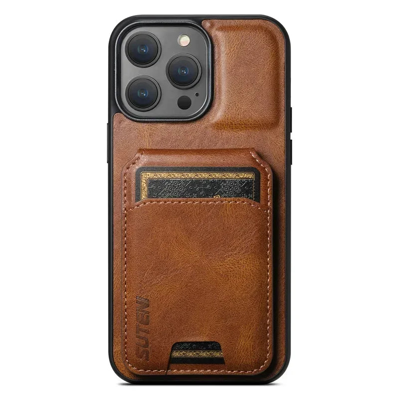 LeatherLux Wallet Case for iPhone - DOKUTRONIX