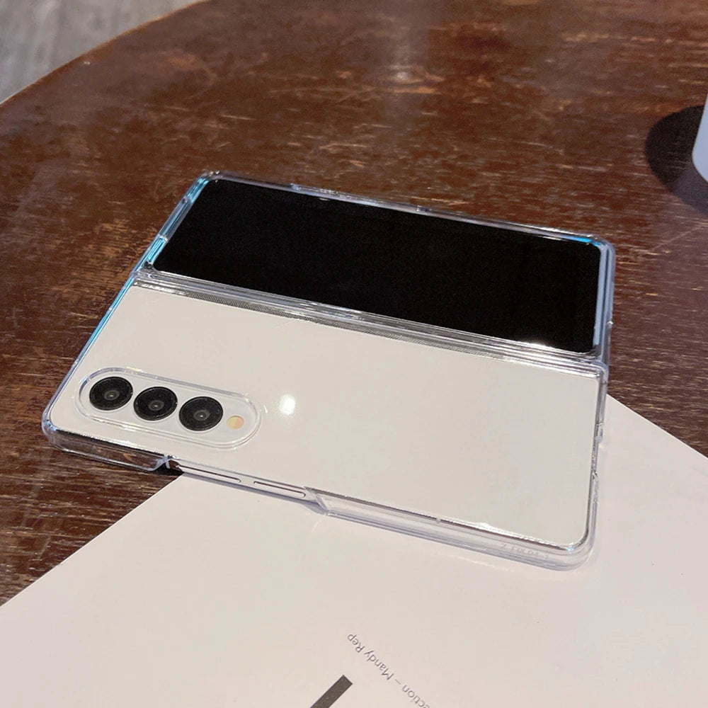 Acrylic Transparent Phone Case For Samsung Galaxy Z Fold 6 5 4 3 Fold5 ZFold5 Fold6 Fold3 Shockproof Protective Hard Back Cover - DOKUTRONIX