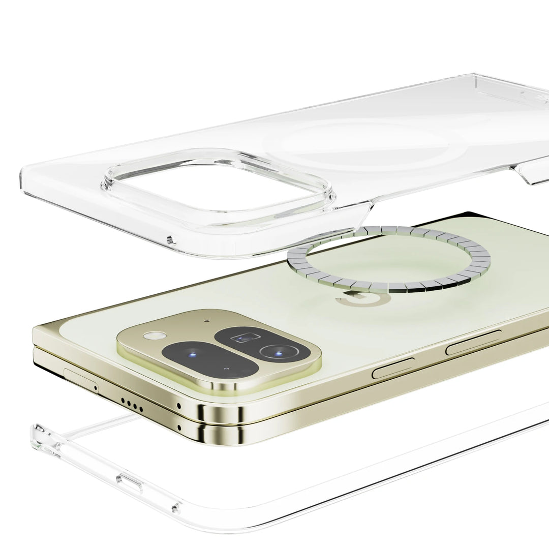 For Google Pixel Fold 10 Pro Fold Case Protective Clear Magsafe Anti-Scrach Shell Back Cover - DOKUTRONIX
