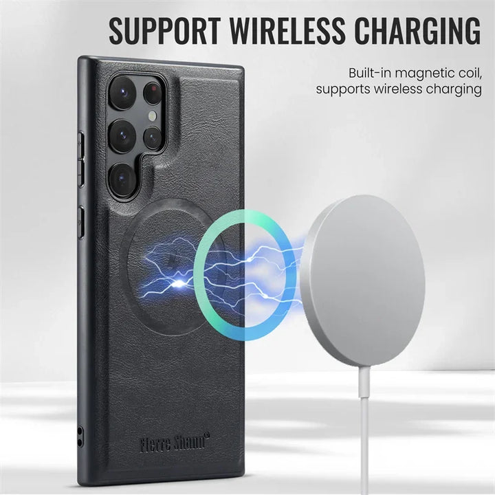 MagSafe Leather Flip Case for Samsung S Series - DOKUTRONIX