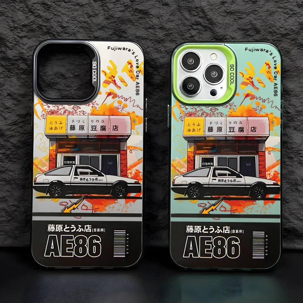 Initial Silver Matte Hard Cover Phone Case