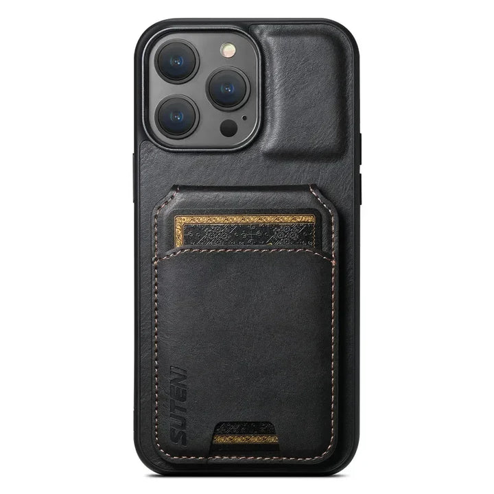 Magnetic Luxe Leather Wallet Case for iPhone - DOKUTRONIX