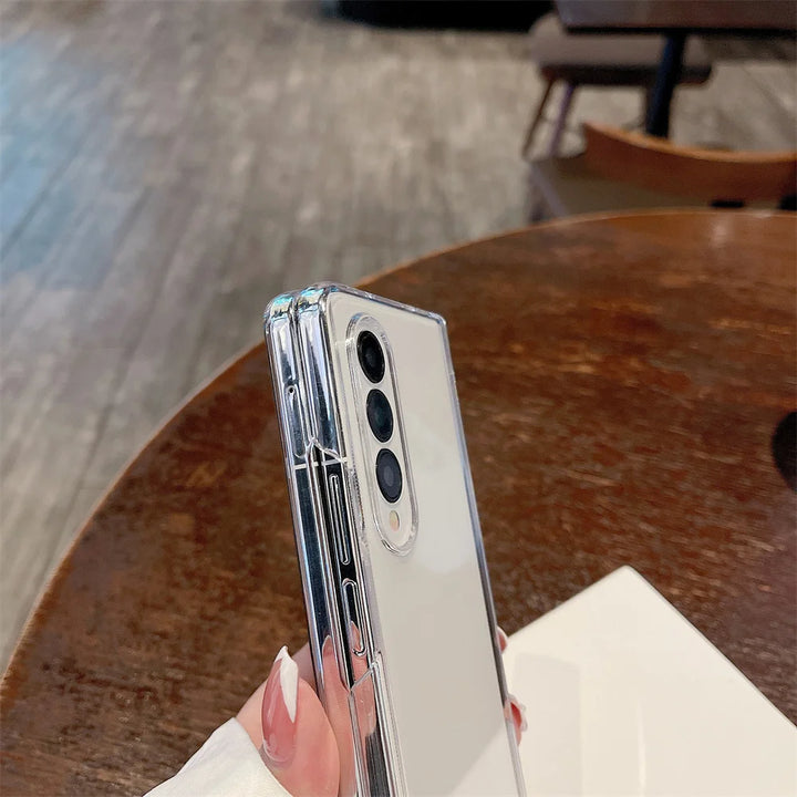 Acrylic Transparent Phone Case For Samsung Galaxy Z Fold 6 5 4 3 Fold5 ZFold5 Fold6 Fold3 Shockproof Protective Hard Back Cover - DOKUTRONIX