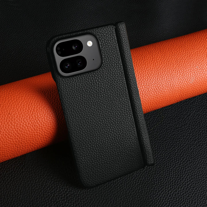 For Google Pixel 9 Pro Fold Case Genuine Leather Cover Pixel 9Pro Fold Capa Protective Etui Back Coque Carcasa without front - DOKUTRONIX