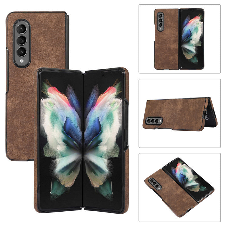 Luxury Slim Fit Premium Leather Cover For Samsung Galaxy Z Fold3 5G Fold 3 Wallet Card Slots Shockproof Flip Case - DOKUTRONIX
