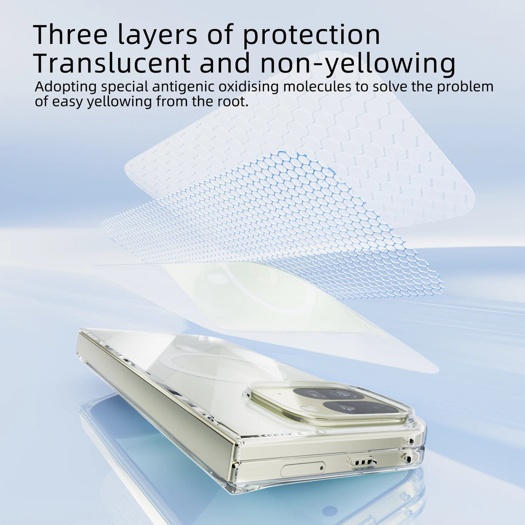 For Google Pixel Fold 10 Pro Fold Case Protective Clear Magsafe Anti-Scrach Shell Back Cover - DOKUTRONIX