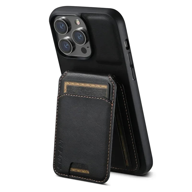 Magnetic Luxe Leather Wallet Case for iPhone - DOKUTRONIX