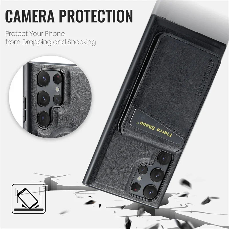 MagSafe Leather Flip Case for Samsung S Series - DOKUTRONIX