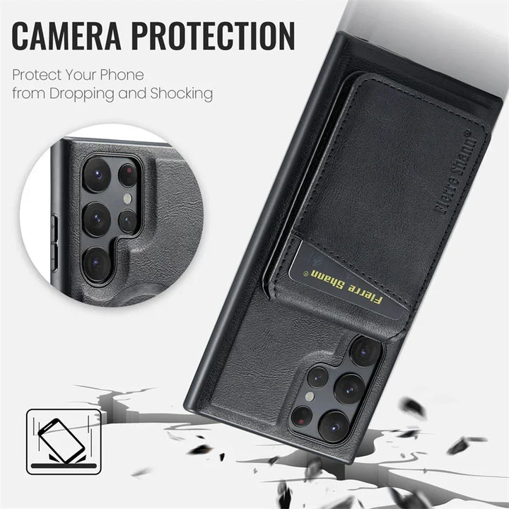 MagSafe Leather Flip Case for Samsung S Series - DOKUTRONIX