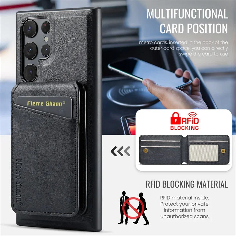MagSafe Leather Flip Case for Samsung S Series - DOKUTRONIX