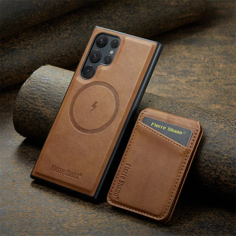 MagSafe Leather Flip Case for Samsung S Series - DOKUTRONIX