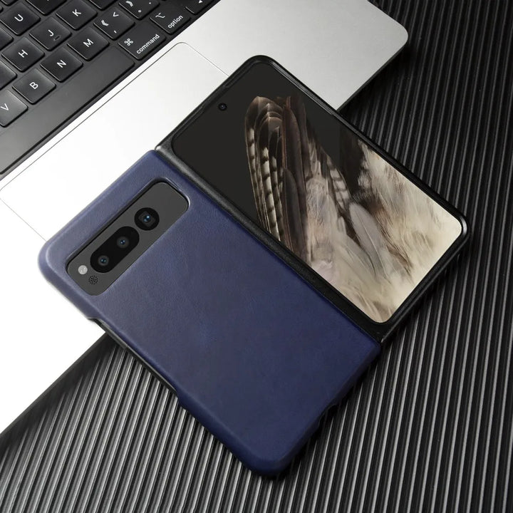 For Google Pixel Fold Case Luxury Oil Wax Genuine Leather Cover Pixel Fold Capa Protective Etui Back Coque Carcasa Vintage Shell - DOKUTRONIX