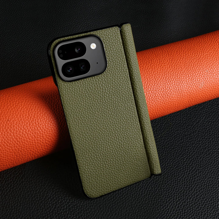 For Google Pixel 9 Pro Fold Case Genuine Leather Cover Pixel 9Pro Fold Capa Protective Etui Back Coque Carcasa without front - DOKUTRONIX