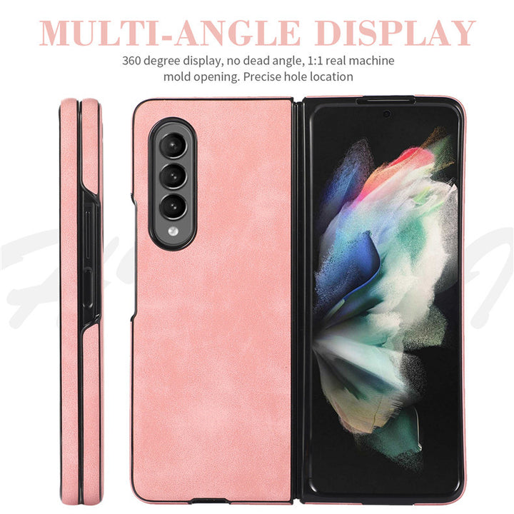 Luxury Slim Fit Premium Leather Cover For Samsung Galaxy Z Fold3 5G Fold 3 Wallet Card Slots Shockproof Flip Case - DOKUTRONIX