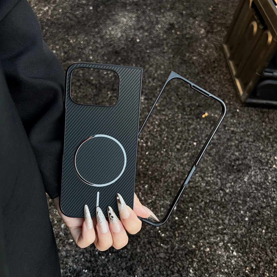 Case for Magsafe Wireless Charging Carbon Fiber Texture Hard Plastic Cover Case For Google Pixel 10 9 Pro Fold - DOKUTRONIX