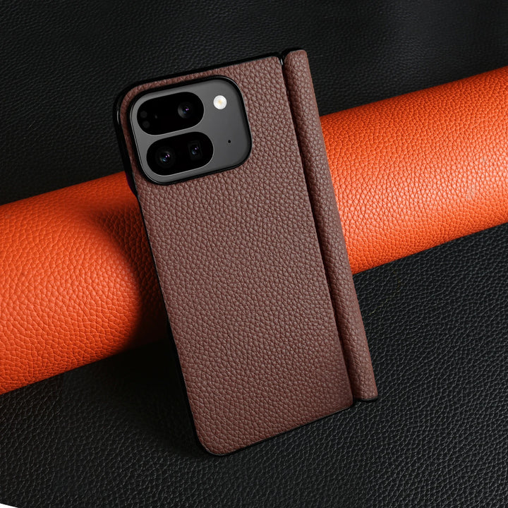 For Google Pixel 9 Pro Fold Case Genuine Leather Cover Pixel 9Pro Fold Capa Protective Etui Back Coque Carcasa without front - DOKUTRONIX