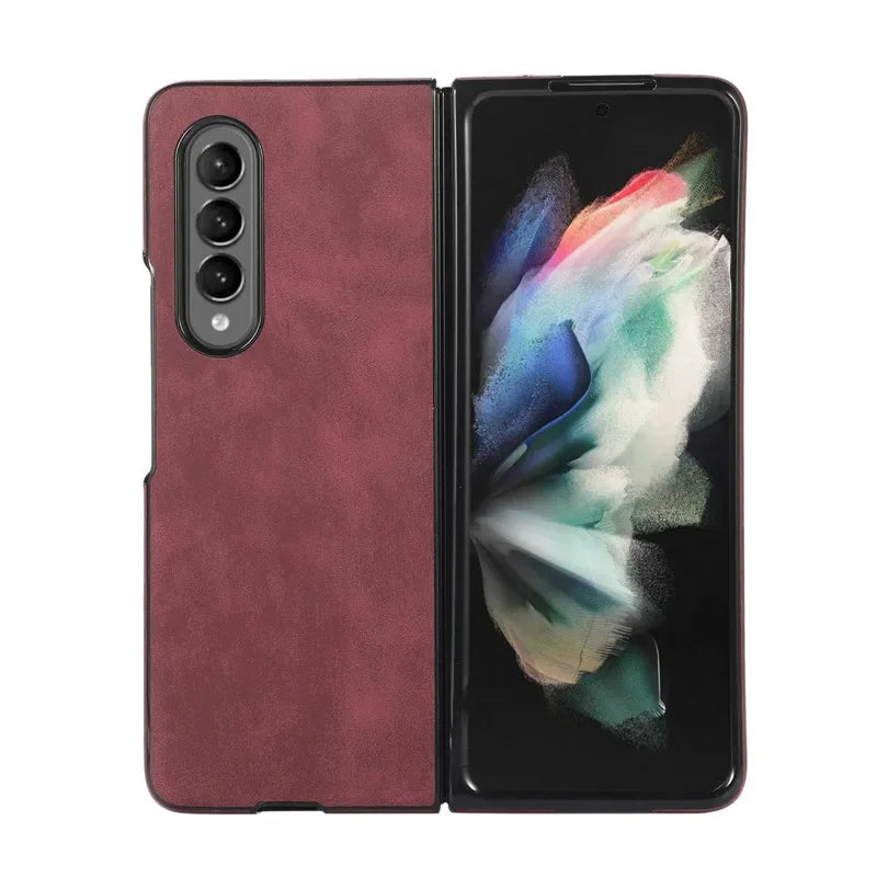 Luxury Slim Fit Premium Leather Cover For Samsung Galaxy Z Fold3 5G Fold 3 Wallet Card Slots Shockproof Flip Case - DOKUTRONIX