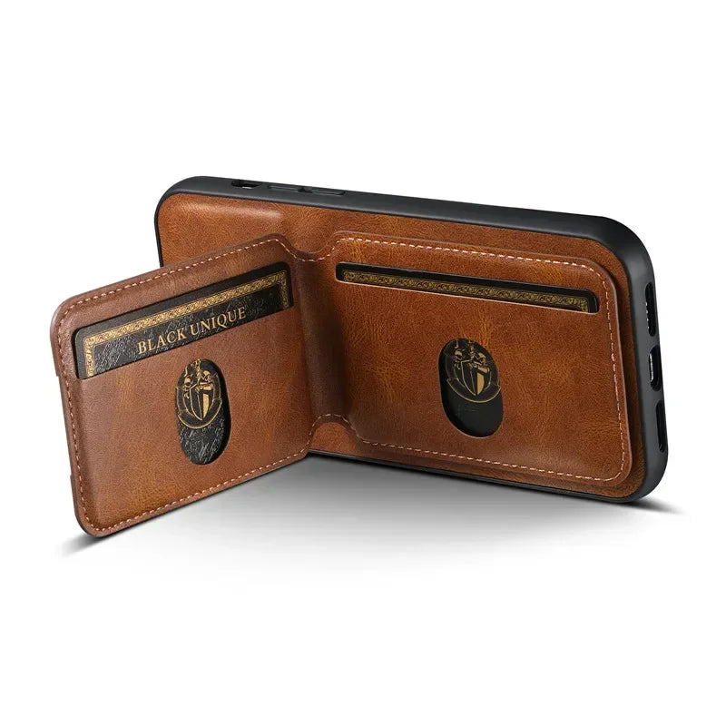LeatherLux Wallet Case for iPhone - DOKUTRONIX