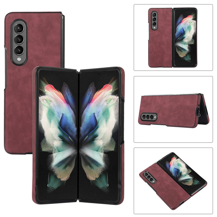 Luxury Slim Fit Premium Leather Cover For Samsung Galaxy Z Fold3 5G Fold 3 Wallet Card Slots Shockproof Flip Case - DOKUTRONIX