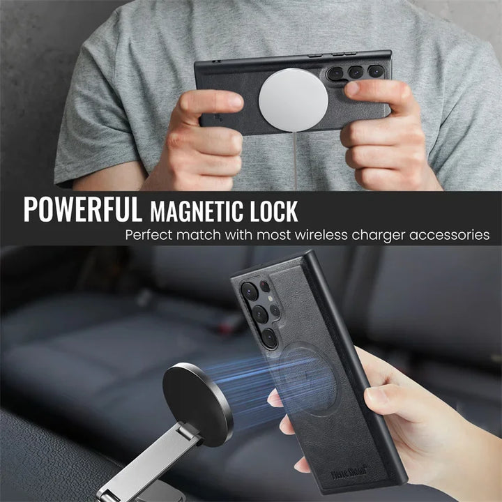 MagSafe Leather Flip Case for Samsung S Series - DOKUTRONIX