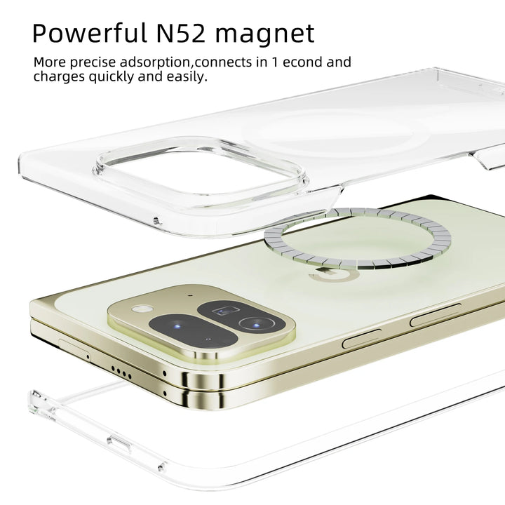 For Google Pixel Fold 10 Pro Fold Case Protective Clear Magsafe Anti-Scrach Shell Back Cover - DOKUTRONIX