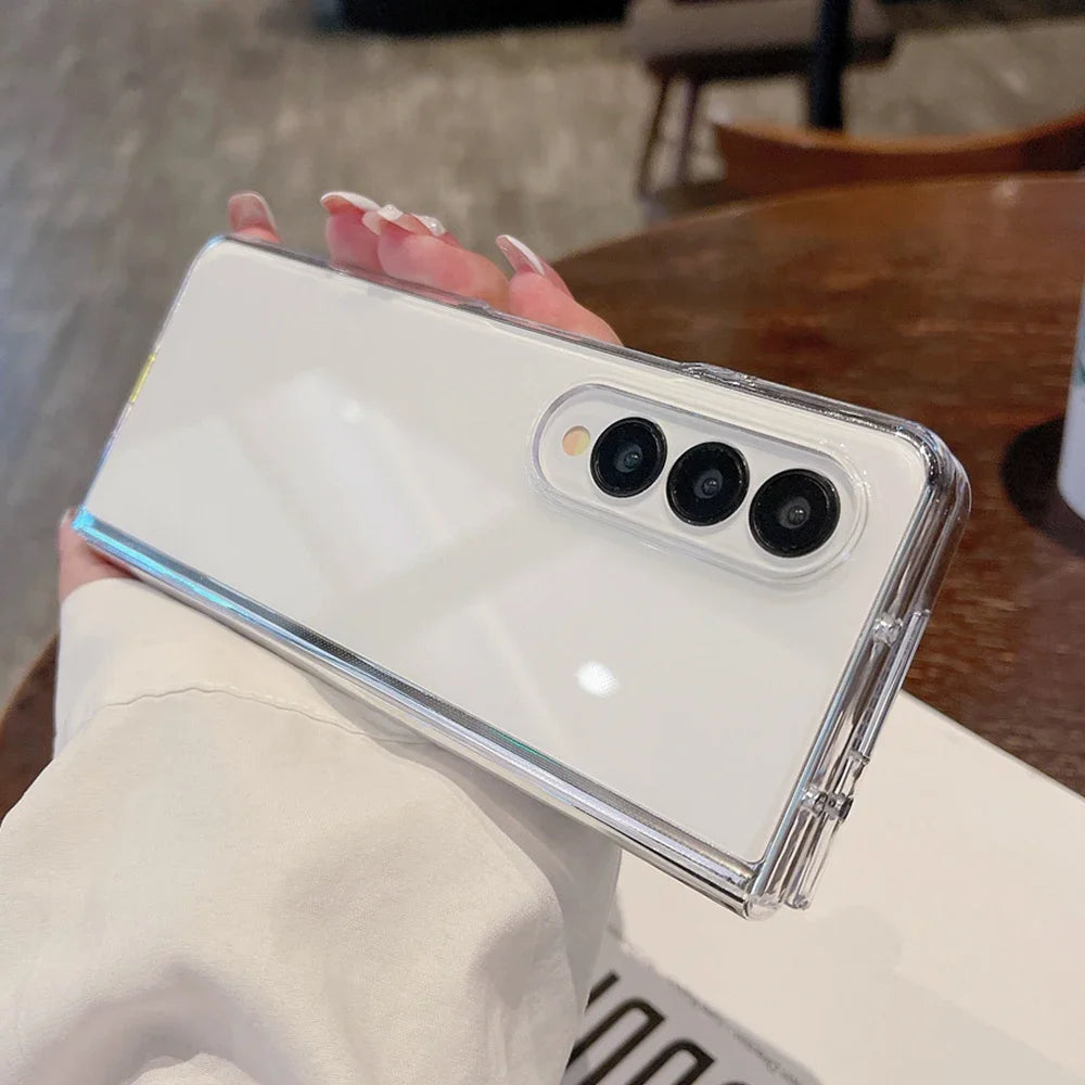 Acrylic Transparent Phone Case For Samsung Galaxy Z Fold 6 5 4 3 Fold5 ZFold5 Fold6 Fold3 Shockproof Protective Hard Back Cover - DOKUTRONIX