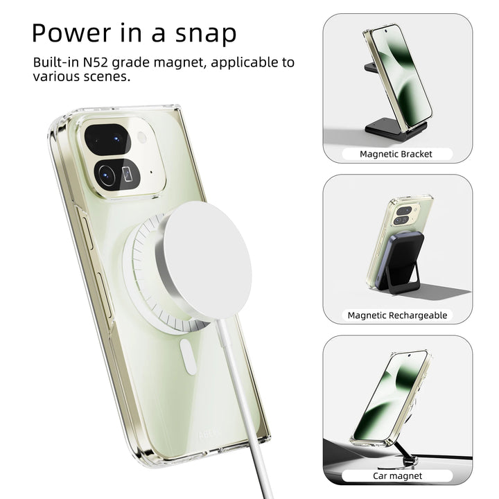 For Google Pixel Fold 10 Pro Fold Case Protective Clear Magsafe Anti-Scrach Shell Back Cover - DOKUTRONIX