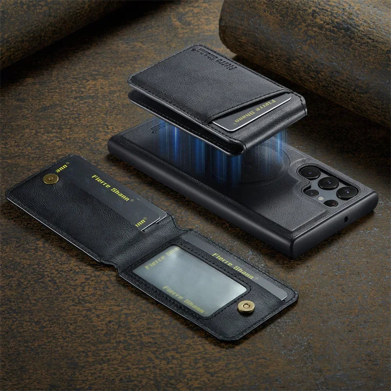 MagSafe Leather Flip Case for Samsung S Series - DOKUTRONIX