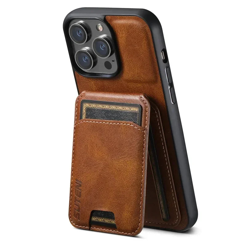 LeatherLux Wallet Case for iPhone - DOKUTRONIX