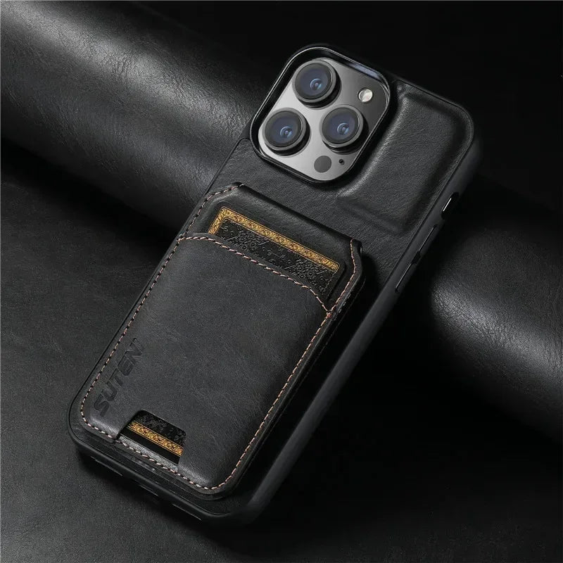 LeatherLux Wallet Case for iPhone - DOKUTRONIX