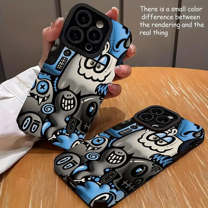 Graffiti Vibe: Cartoon Phone Case for iPhone - DOKUTRONIX