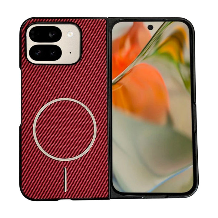 Case for Magsafe Wireless Charging Carbon Fiber Texture Hard Plastic Cover Case For Google Pixel 10 9 Pro Fold - DOKUTRONIX