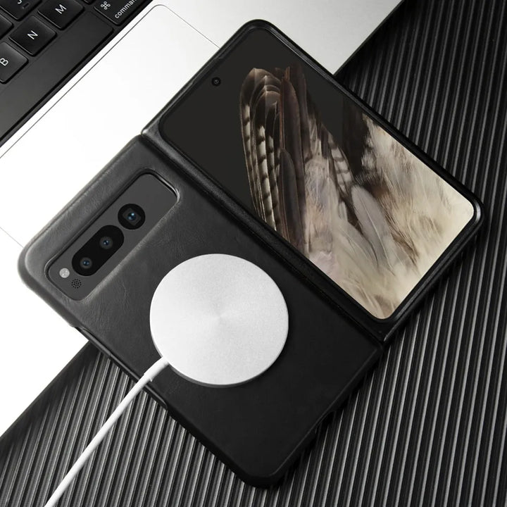 For Google Pixel Fold Case Luxury Oil Wax Genuine Leather Cover Pixel Fold Capa Protective Etui Back Coque Carcasa Vintage Shell - DOKUTRONIX