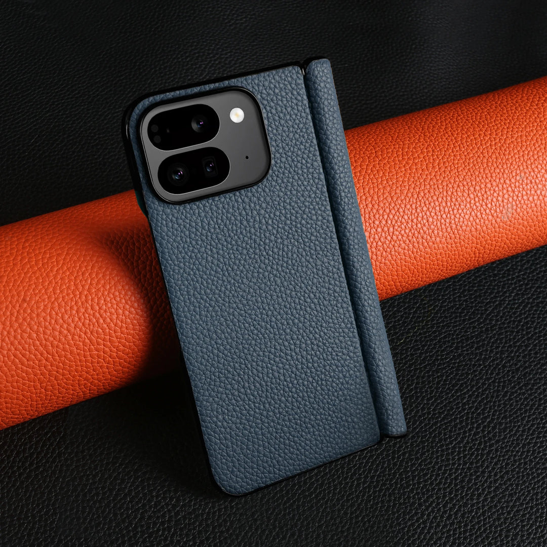 For Google Pixel 9 Pro Fold Case Genuine Leather Cover Pixel 9Pro Fold Capa Protective Etui Back Coque Carcasa without front - DOKUTRONIX