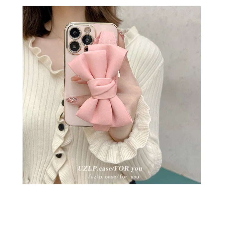 Leather Bow Stand Phone Case