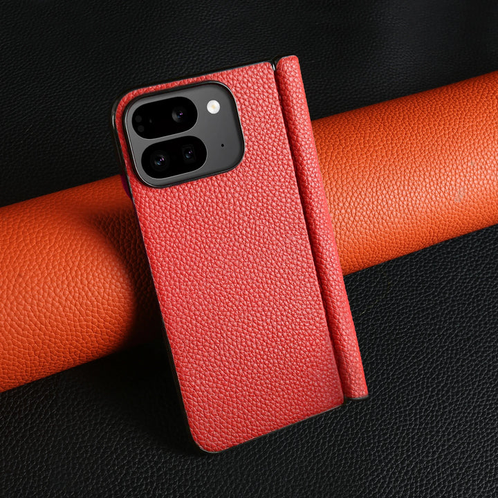 For Google Pixel 9 Pro Fold Case Genuine Leather Cover Pixel 9Pro Fold Capa Protective Etui Back Coque Carcasa without front - DOKUTRONIX