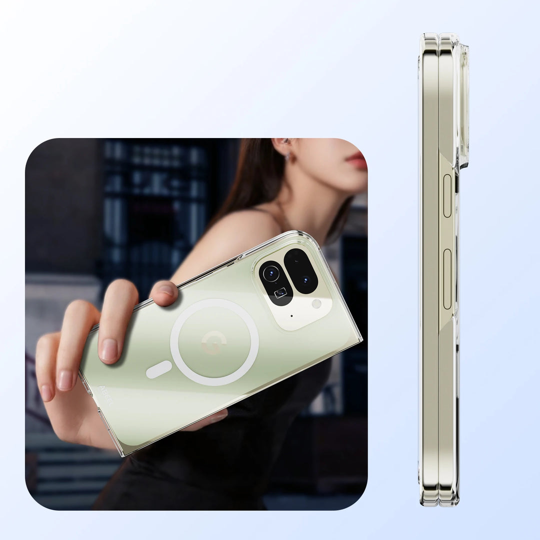 For Google Pixel Fold 10 Pro Fold Case Protective Clear Magsafe Anti-Scrach Shell Back Cover - DOKUTRONIX