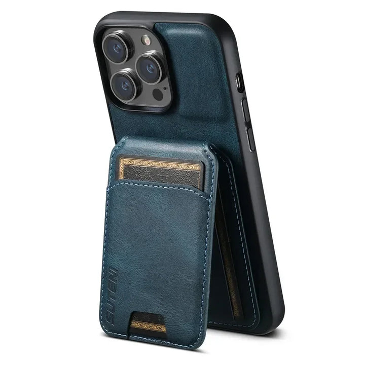 Magnetic Luxe Leather Wallet Case for iPhone - DOKUTRONIX