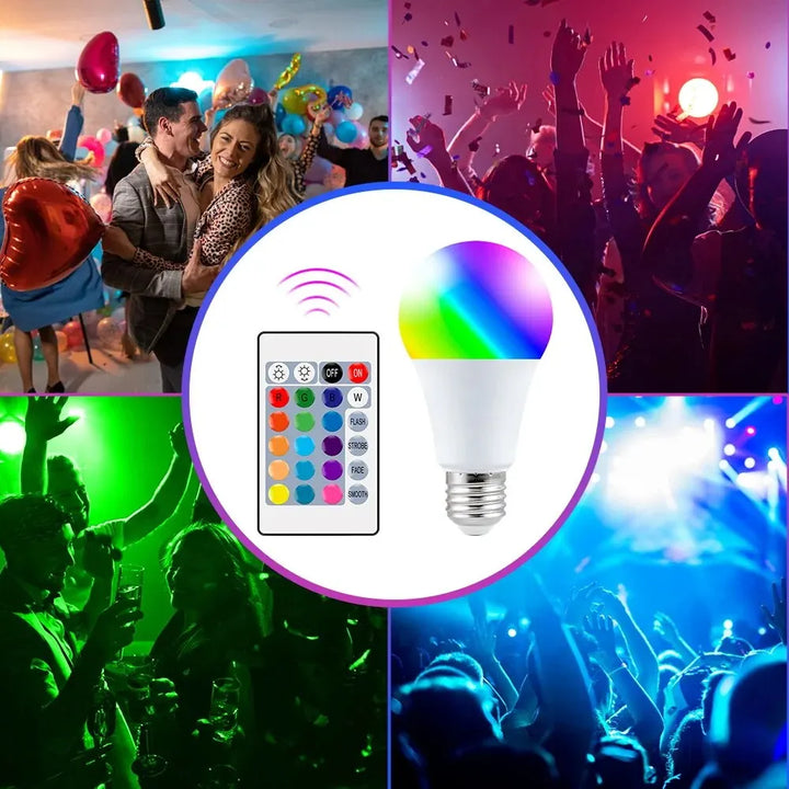 RGB Magic 16-Color Smart LED Bulb with Remote - DOKUTRONIX