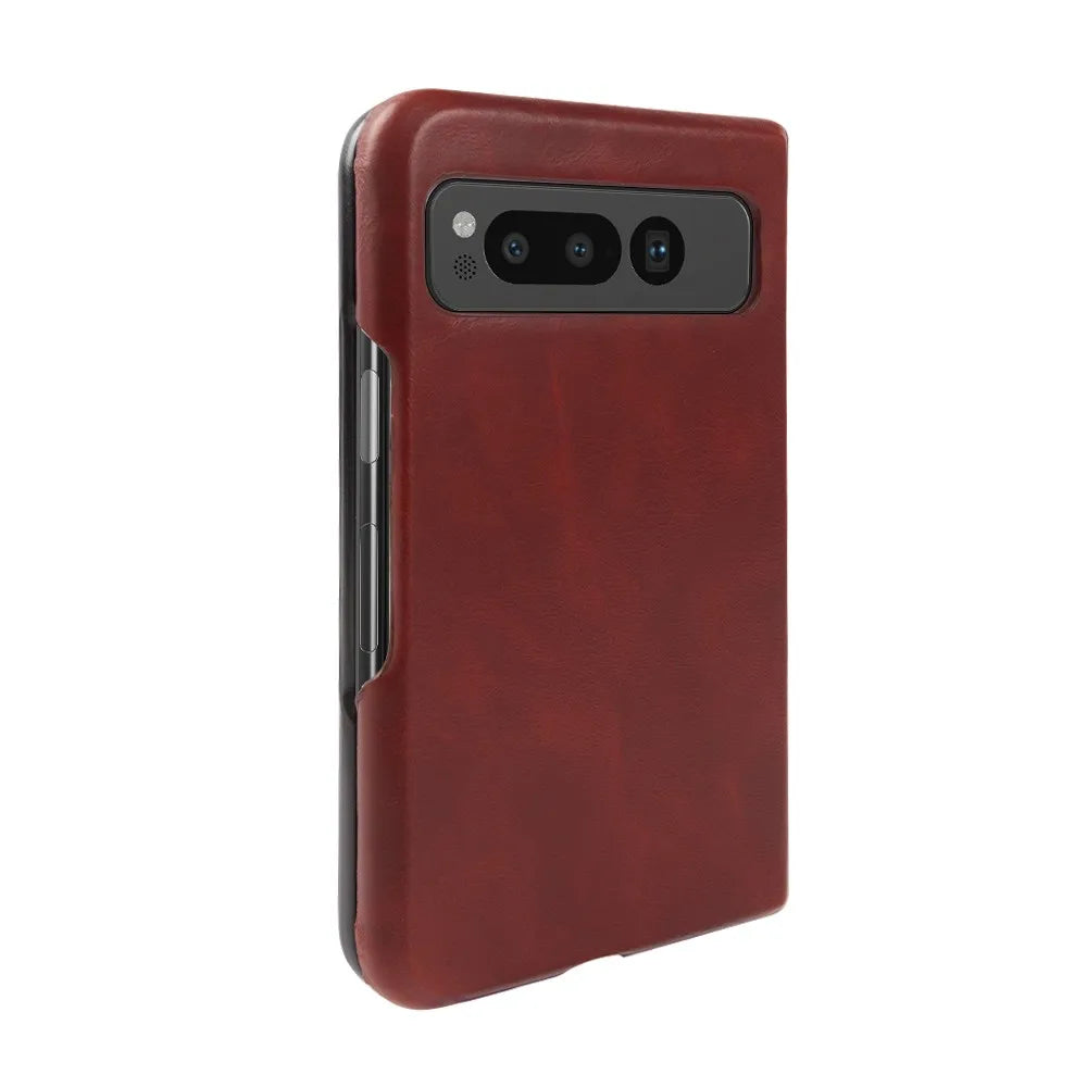 For Google Pixel Fold Case Luxury Oil Wax Genuine Leather Cover Pixel Fold Capa Protective Etui Back Coque Carcasa Vintage Shell - DOKUTRONIX
