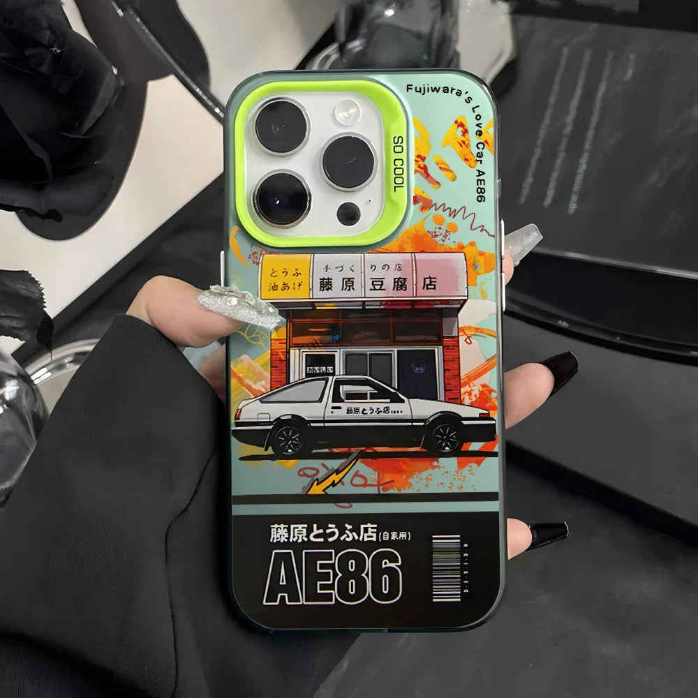Initial Silver Matte Hard Cover Phone Case