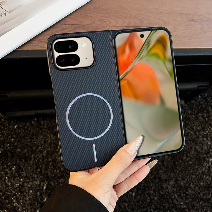 Case for Magsafe Wireless Charging Carbon Fiber Texture Hard Plastic Cover Case For Google Pixel 10 9 Pro Fold - DOKUTRONIX